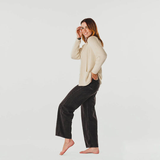 Alice Sweater w Hand-Crocheted Detail - Daisy