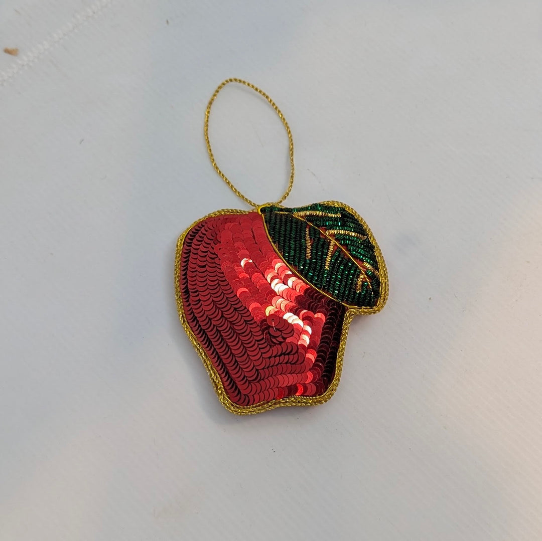 Beaded Apple Ornament
