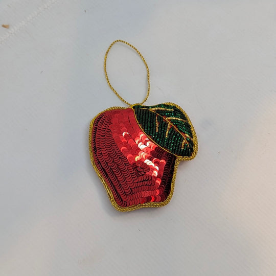 Beaded Apple Ornament