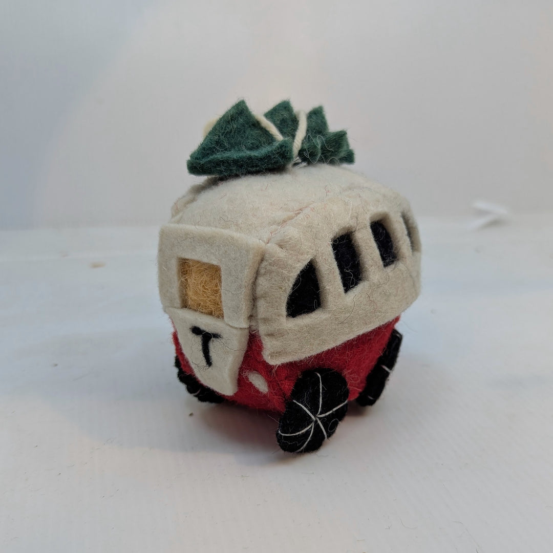 Wool Van Ornament with Tree