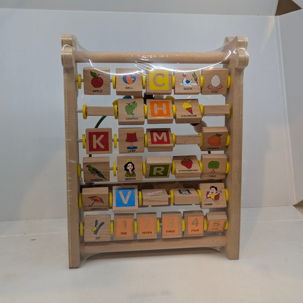 Multi-Activity Giraffe Wood Abacus
