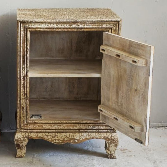 Tree of Life Design Mango Wood Side Table with Feet