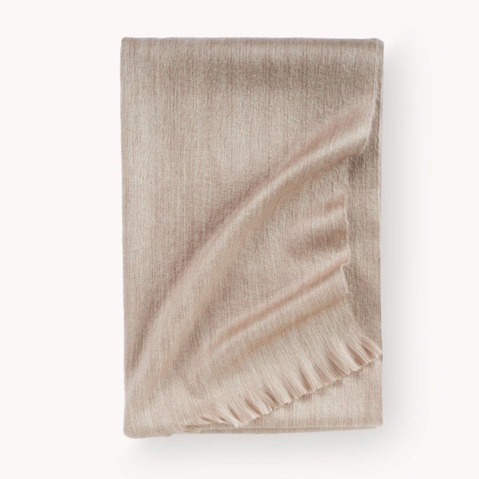 Large Alpaca Throw - Heathered Bronze