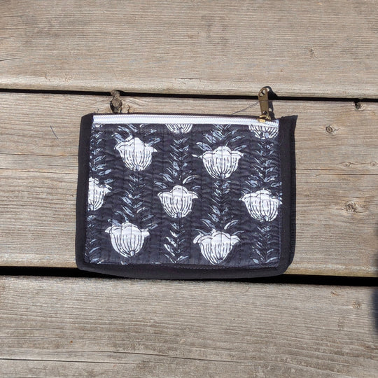Quilted Cotton Zip Pouch