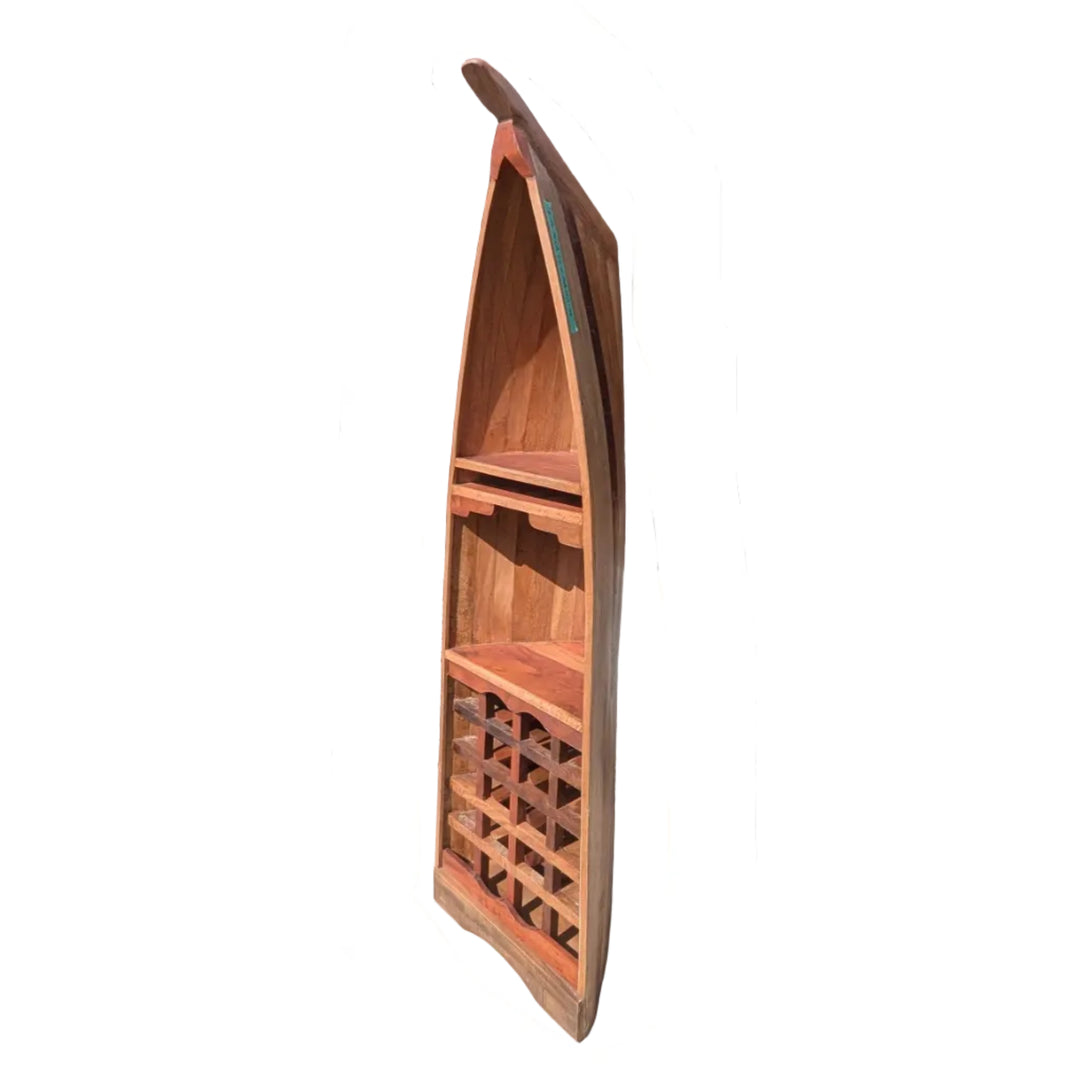 Reclaimed Teak Canoe Shelf and Bottle Rack
