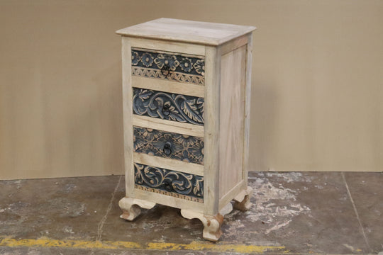 Ornate Carved Mango Wood Chest of Drawers