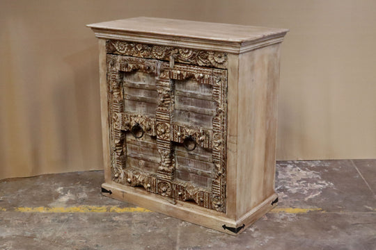 Ornate Carved Reclaimed Teak & Mango Wood Sideboard