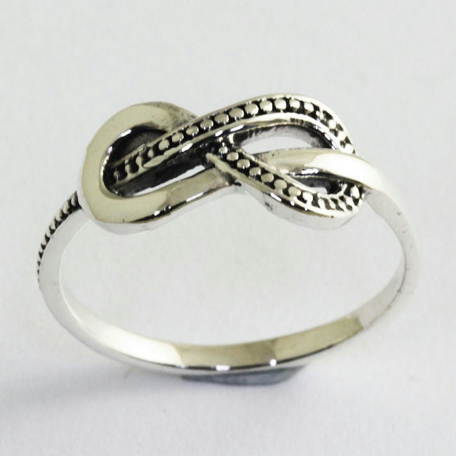 Infinity Dotted Sterling Silver Ring
