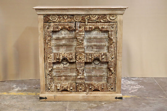 Ornate Carved Reclaimed Teak & Mango Wood Sideboard