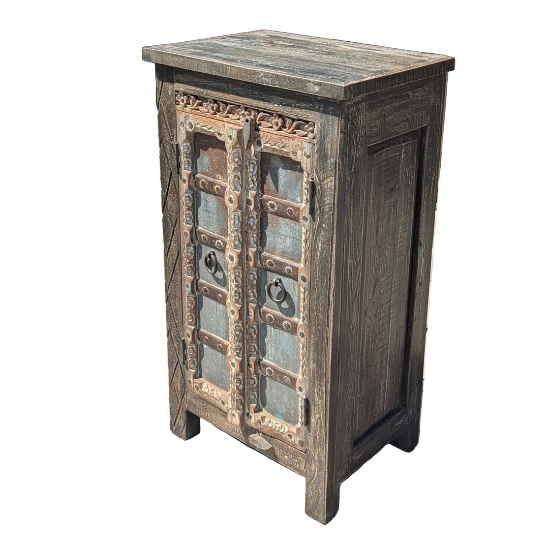Industrial Mango Wood and Iron Armoire Cabinet
