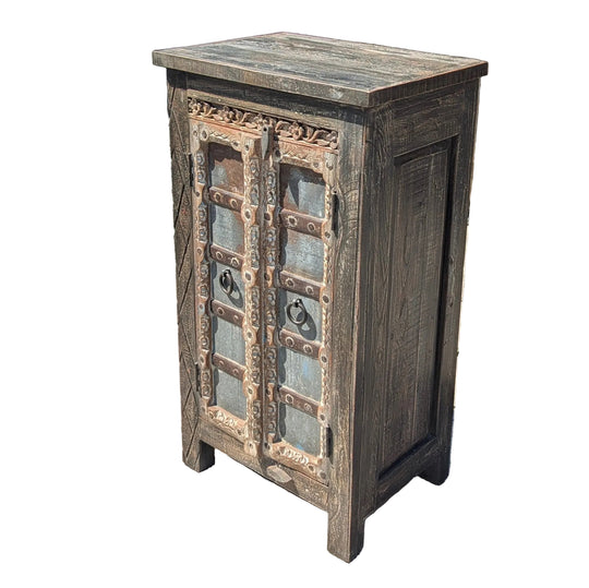 Industrial Mango Wood and Iron Armoire Cabinet