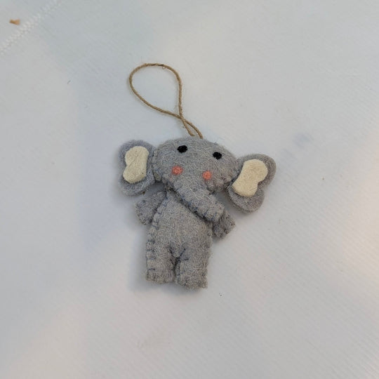 Standing Wool Elephant Ornament