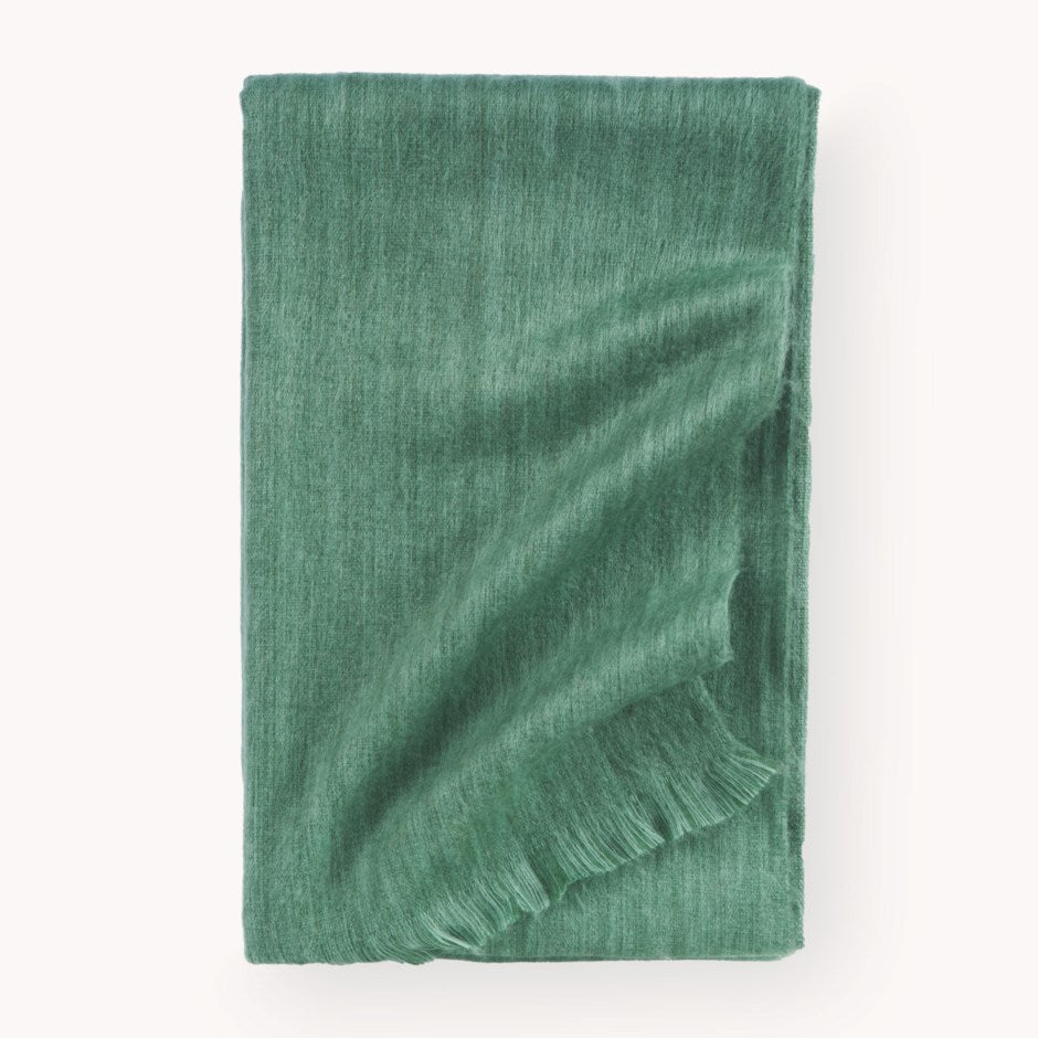 Large Alpaca Throw - Heathered Sage