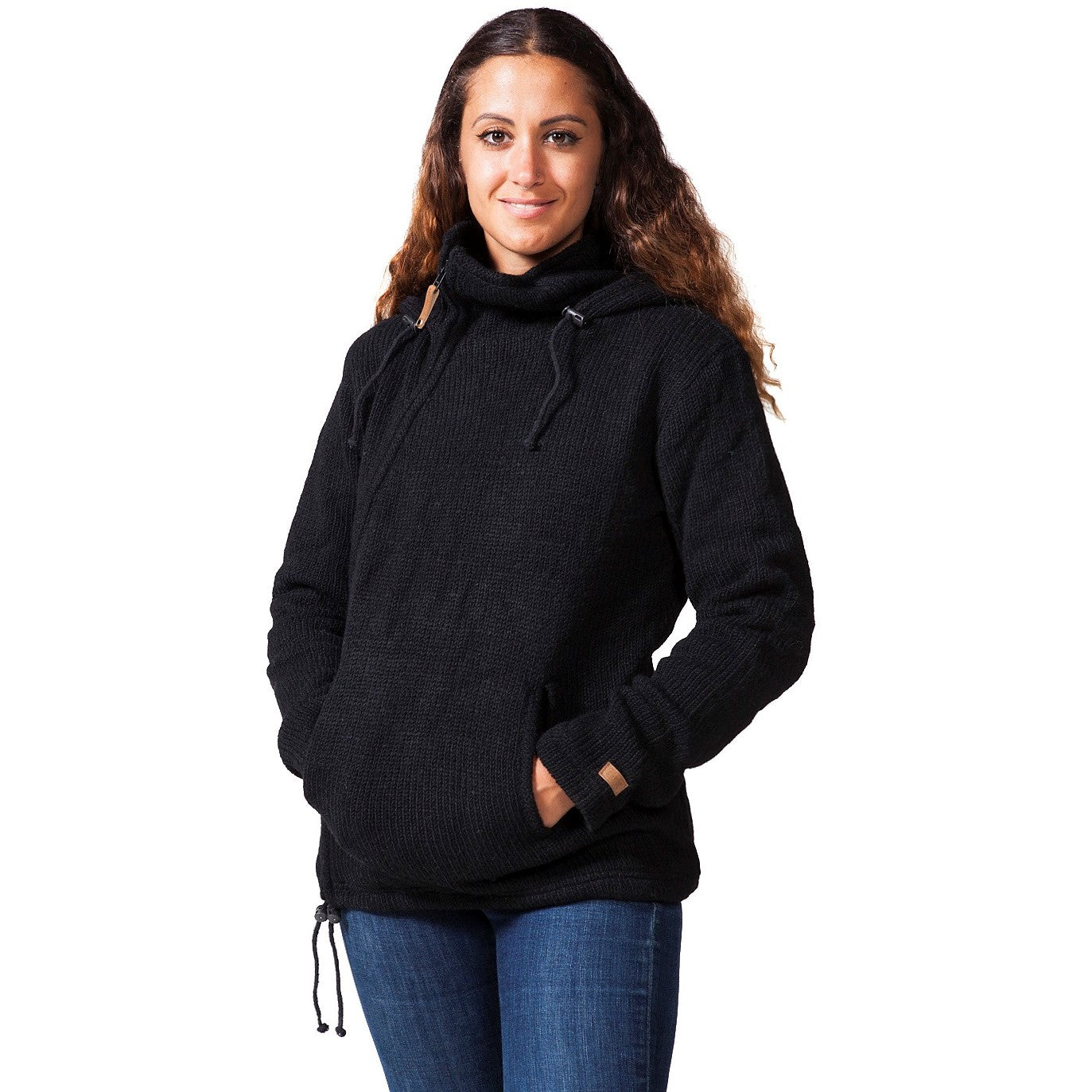 Ladies Metro Black - Fleece Lined Wool Jacket