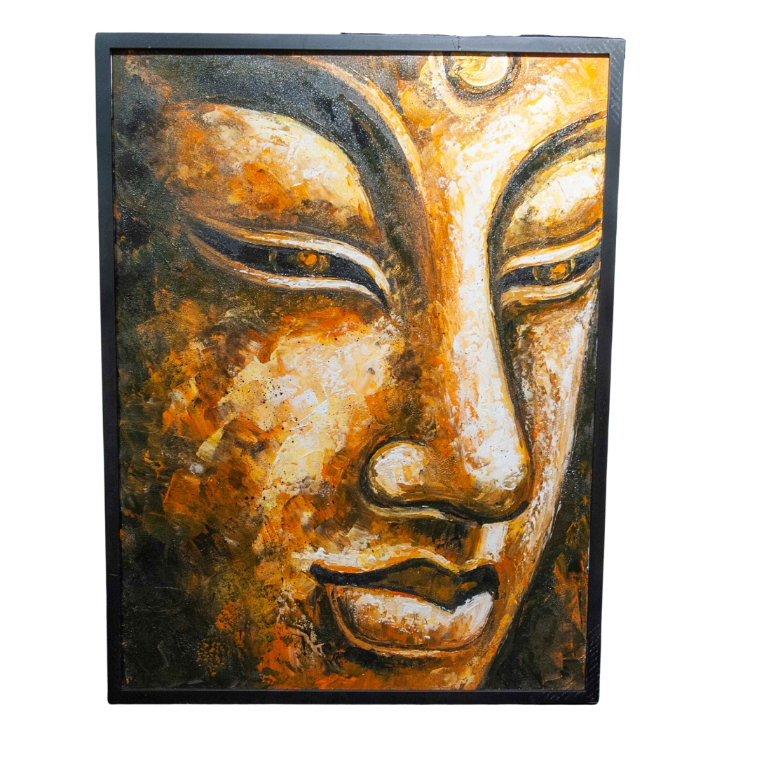 Peinture faciale de Bouddha avec cadre
