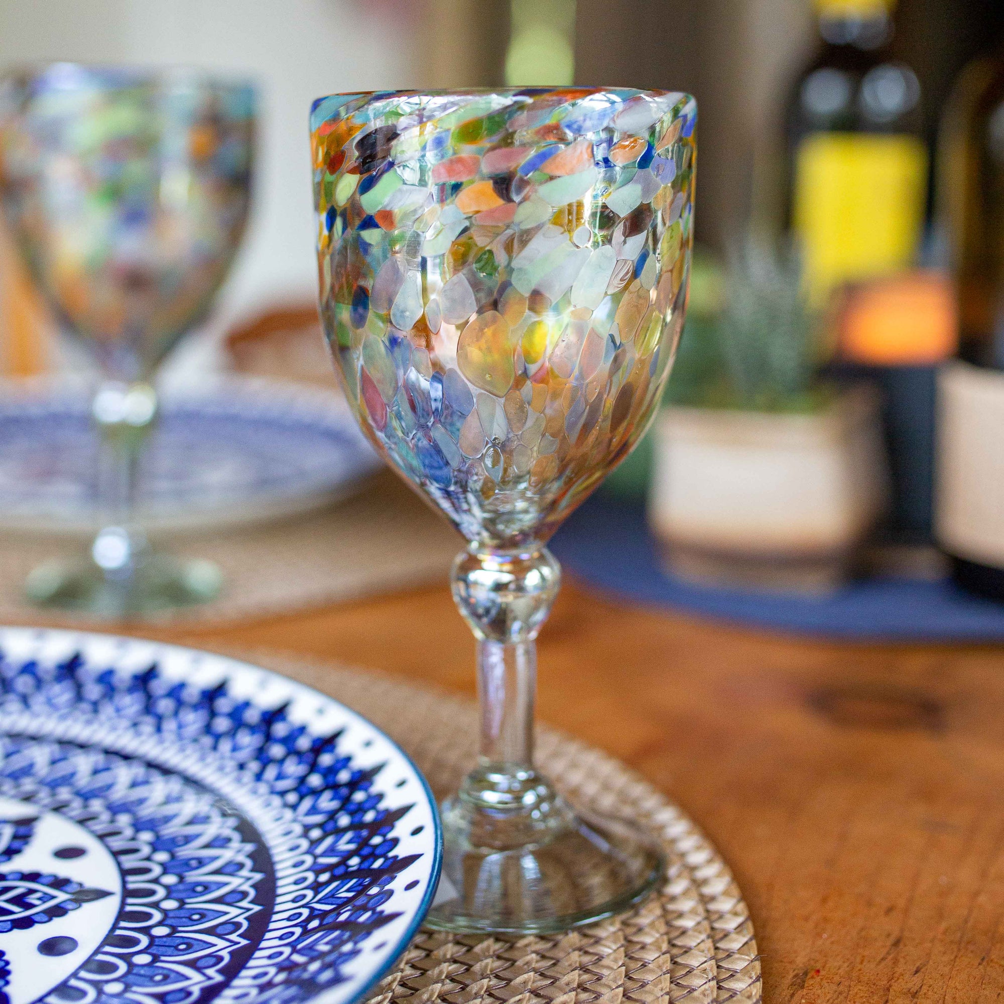 Mexican Wine Glass - Confetti - 7"