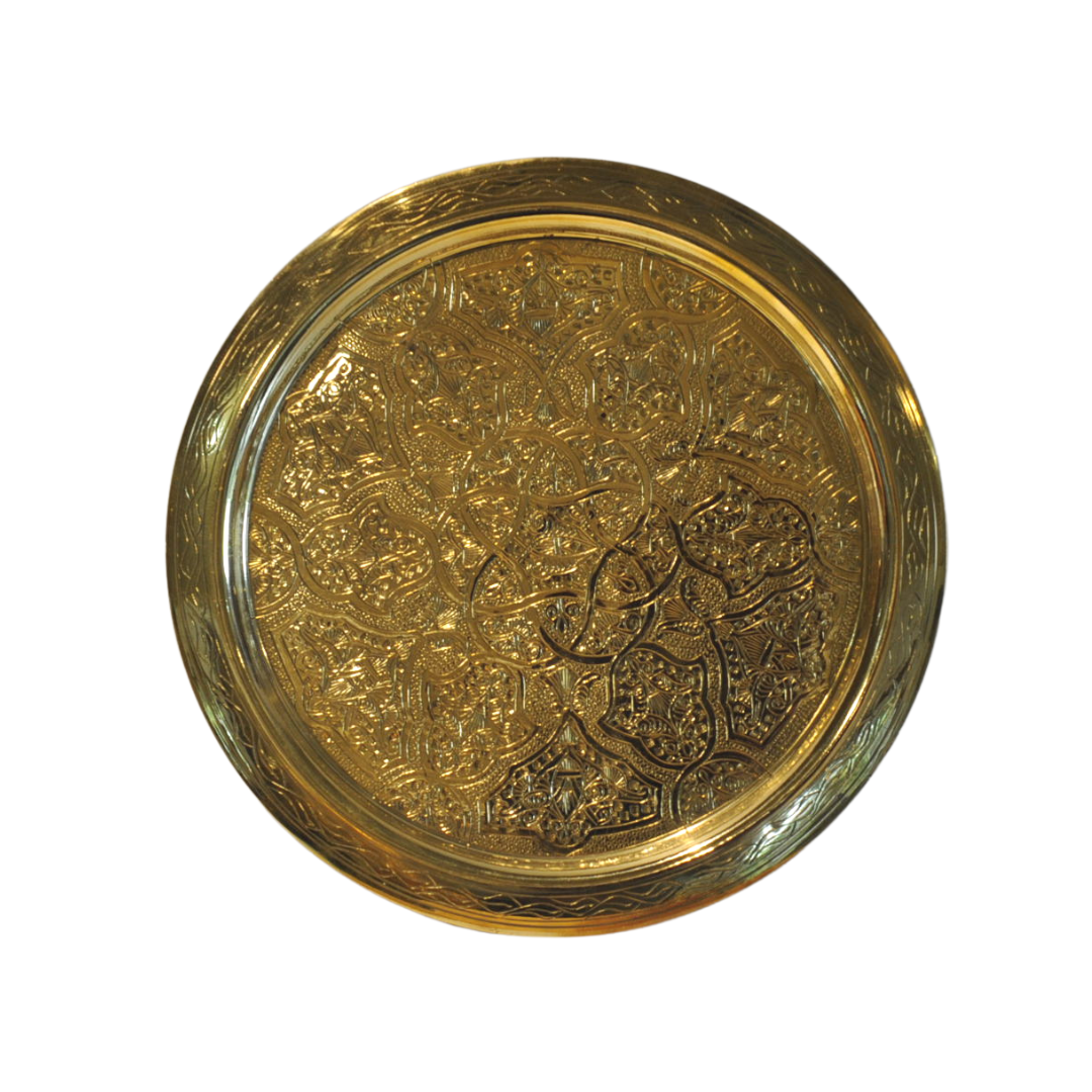 Egyptian Ornate Brass 35 CM Plate