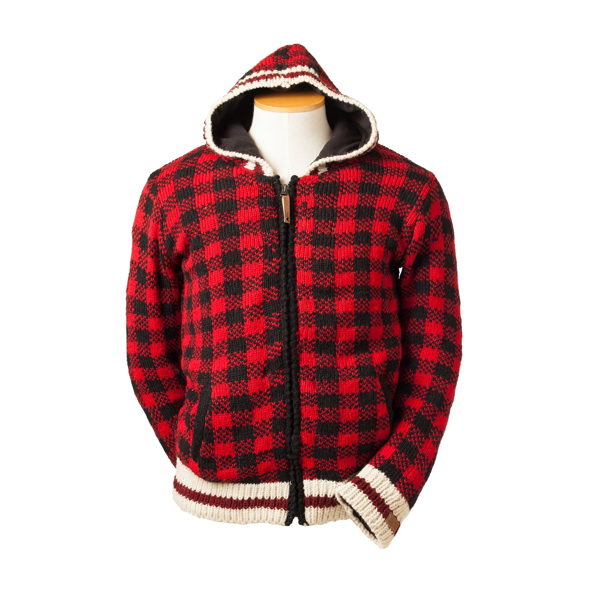 Red Checker - Fleece Lined Wool Jacket