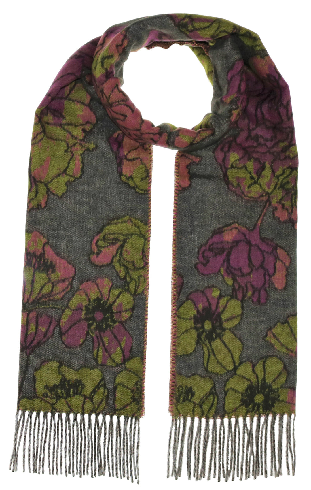 Écharpe en Cashmink® Floral Sketch Woven - Violet