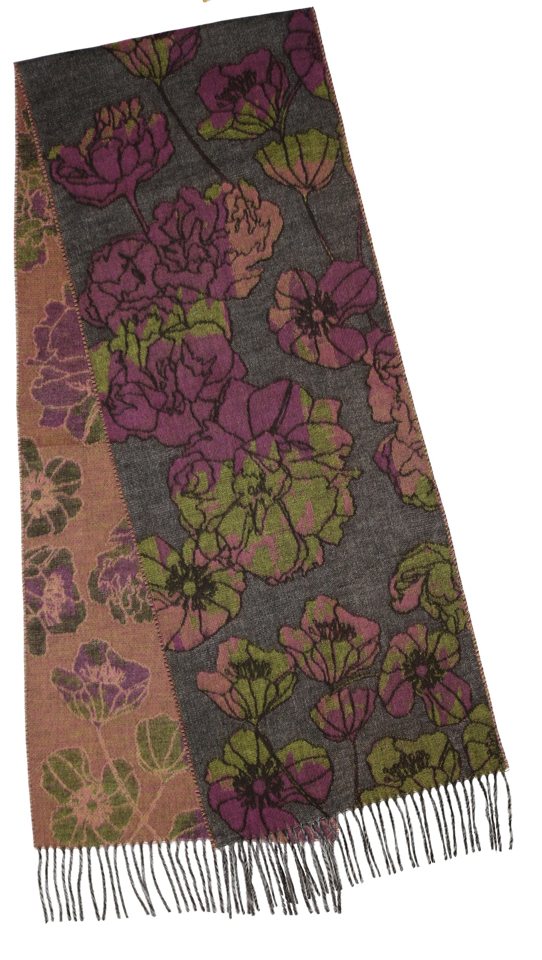 Écharpe en Cashmink® Floral Sketch Woven - Violet