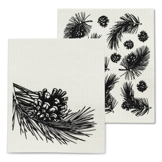 Swedish Dishcloth - Pinecone & Branch - Set of 2