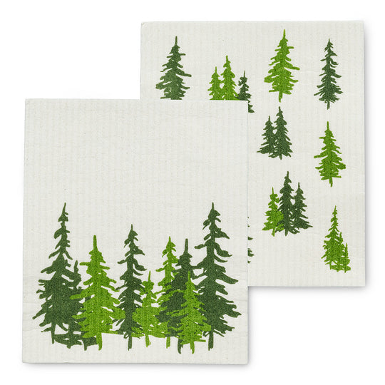 Torchon Suédois - Forêt Evergreen - Lot de 2