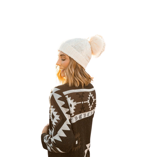 Pull long en alpaga jacquard - Noir