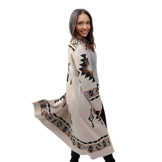 Pull Long Jacquard Alpaga - Beige