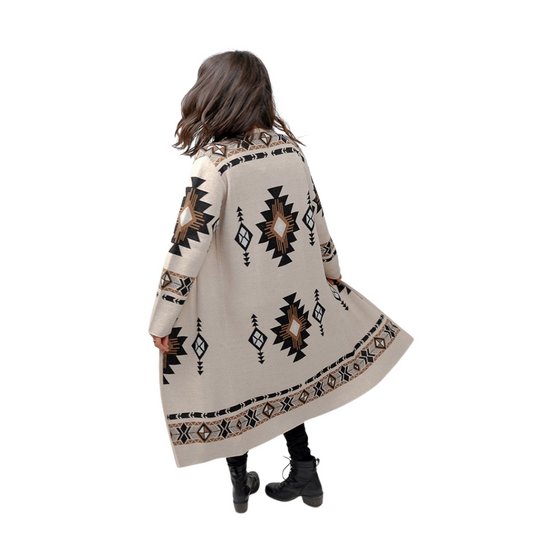 Pull Long Jacquard Alpaga - Beige
