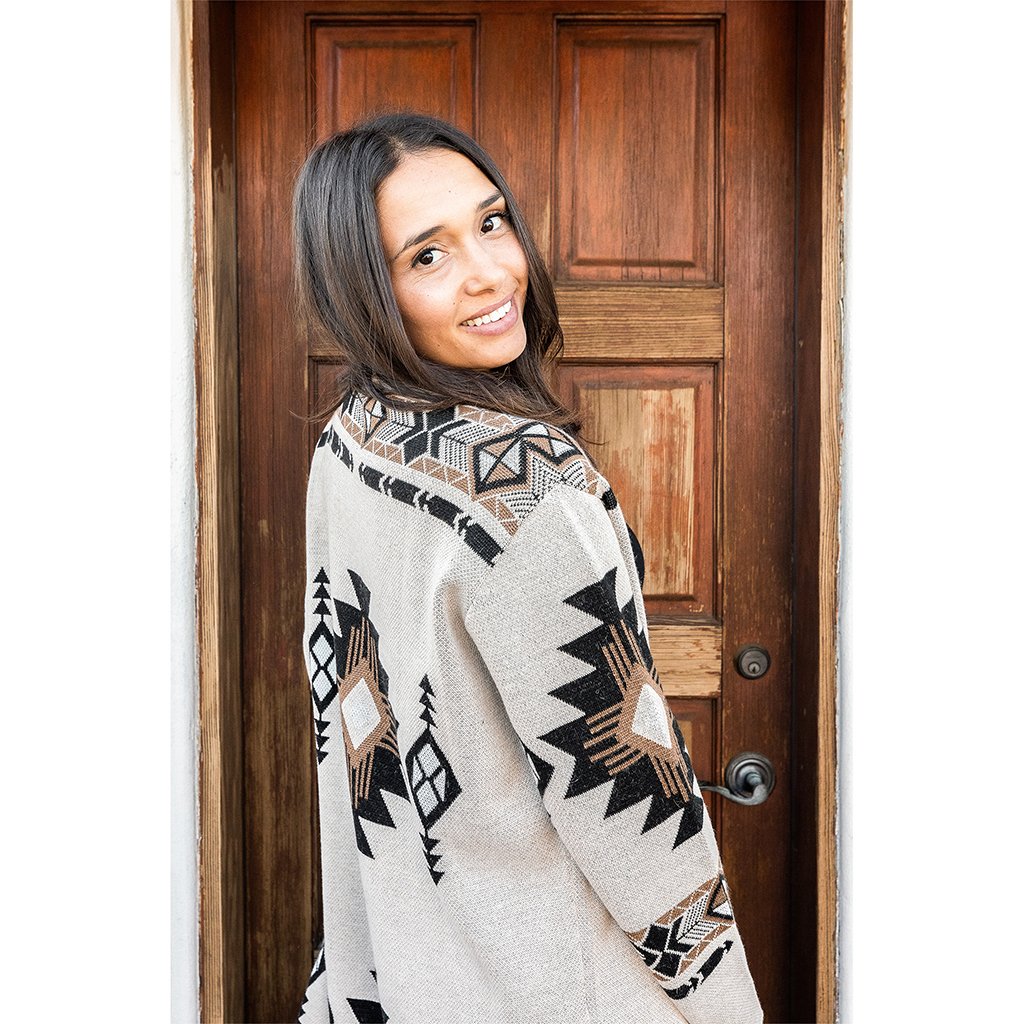 Pull Long Jacquard Alpaga - Beige