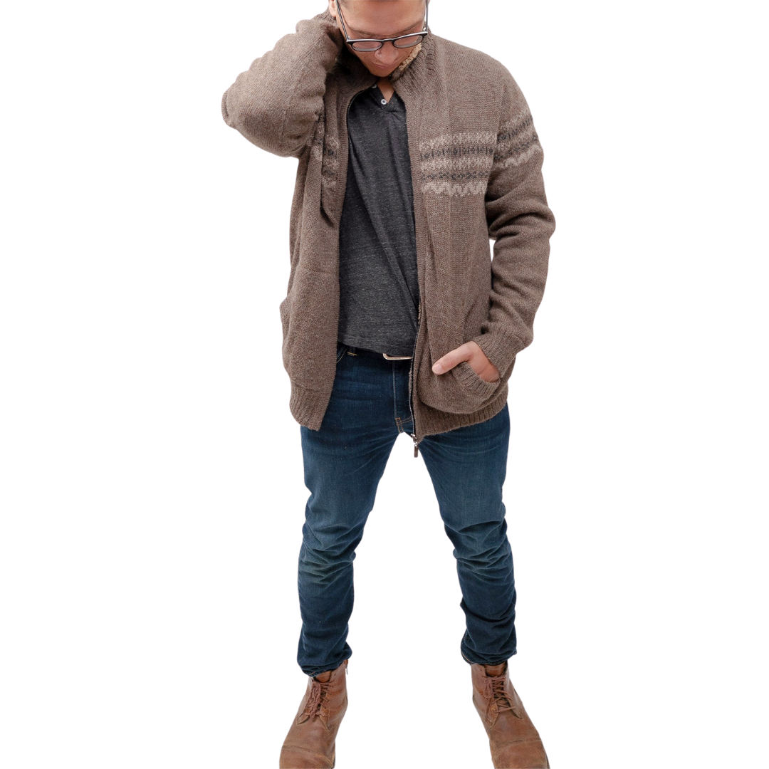 Fleece lined 2025 sweater mens