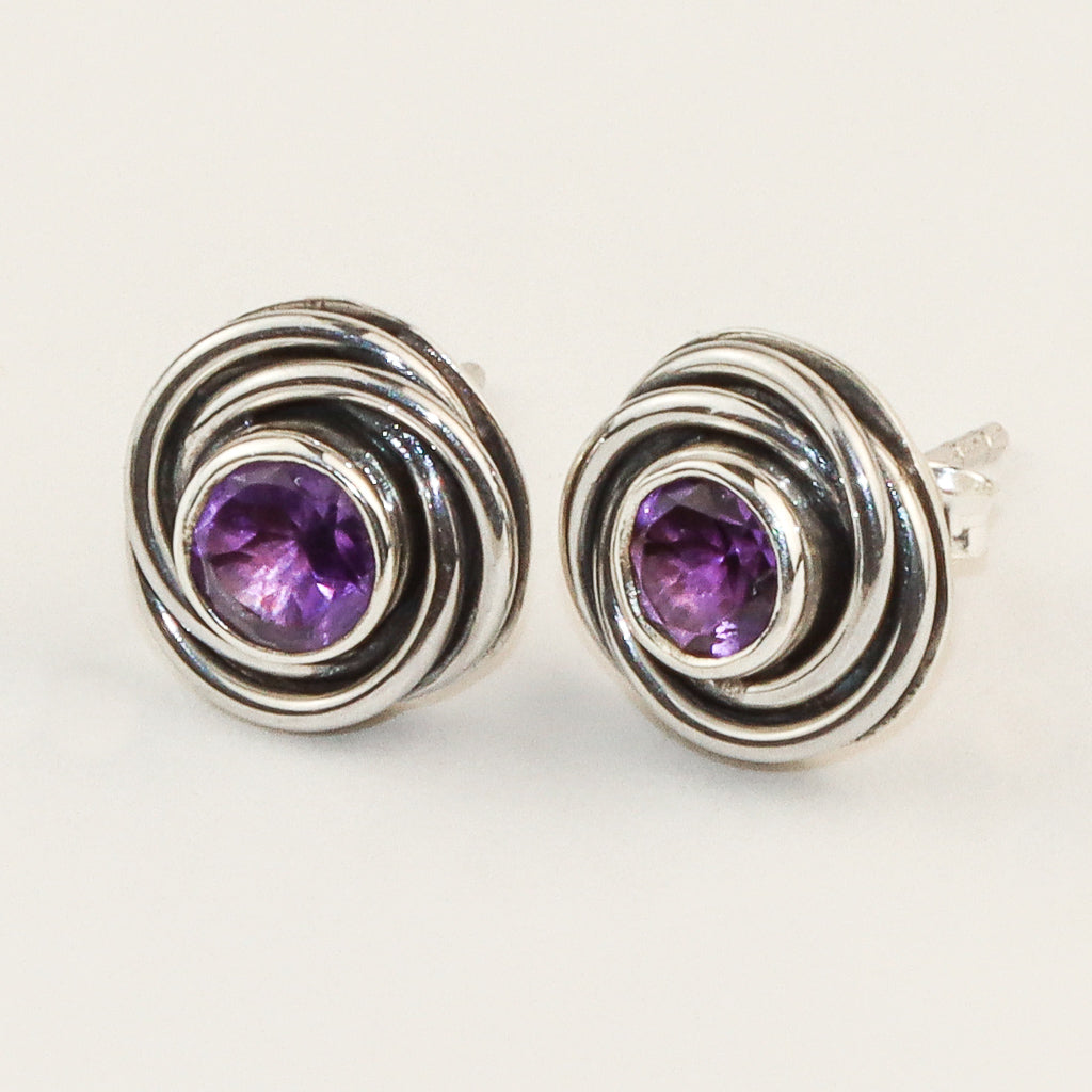 Nest Amethyst Studs