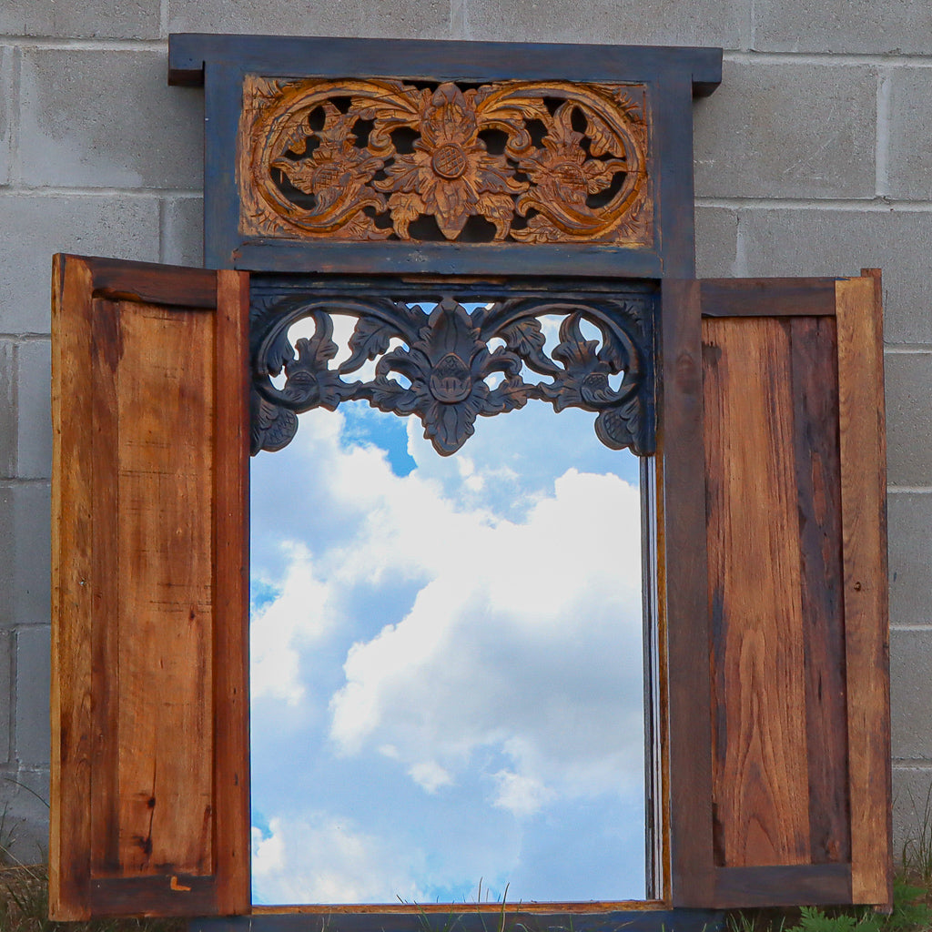 Reclaimed Teak Ornate Mirror