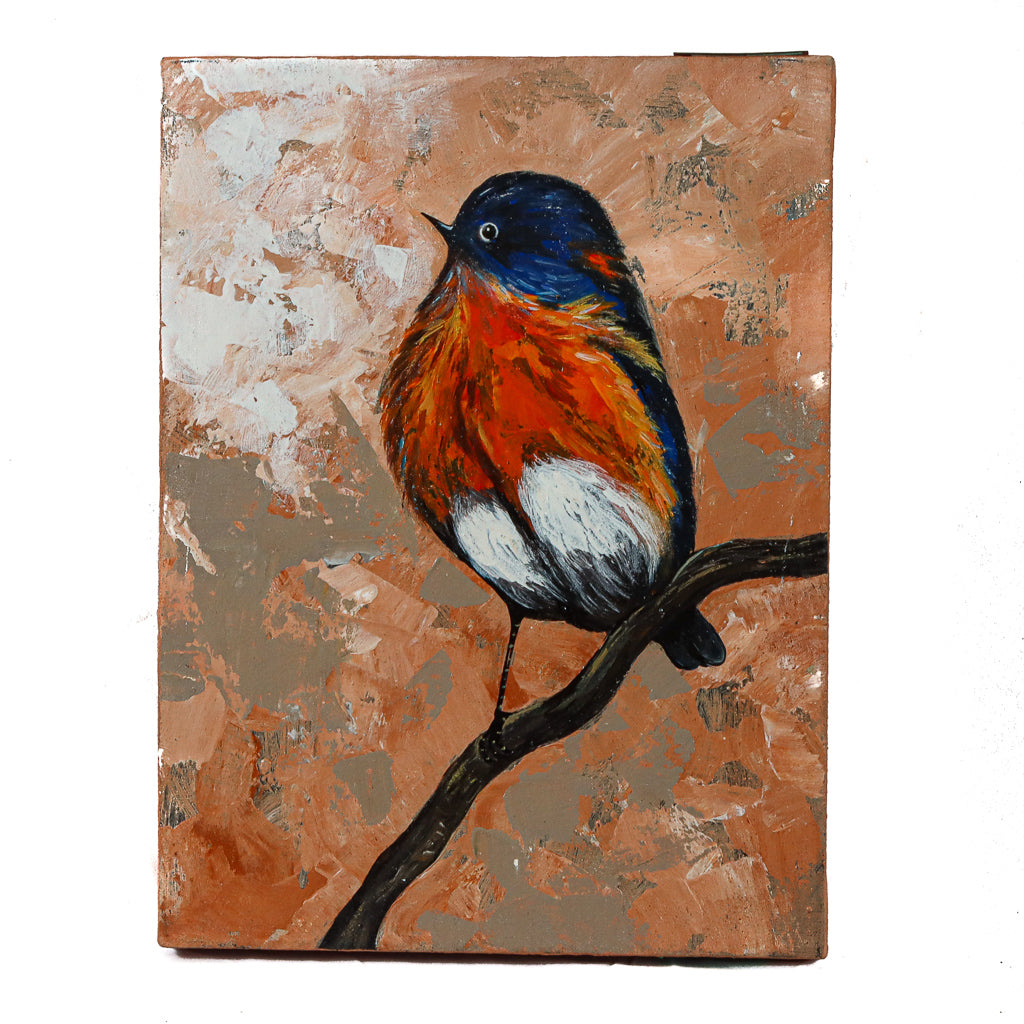 Robin on Branch Painting