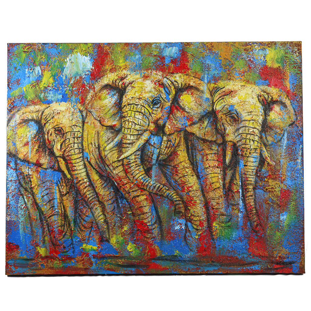 Elephants Painting - Multicolor