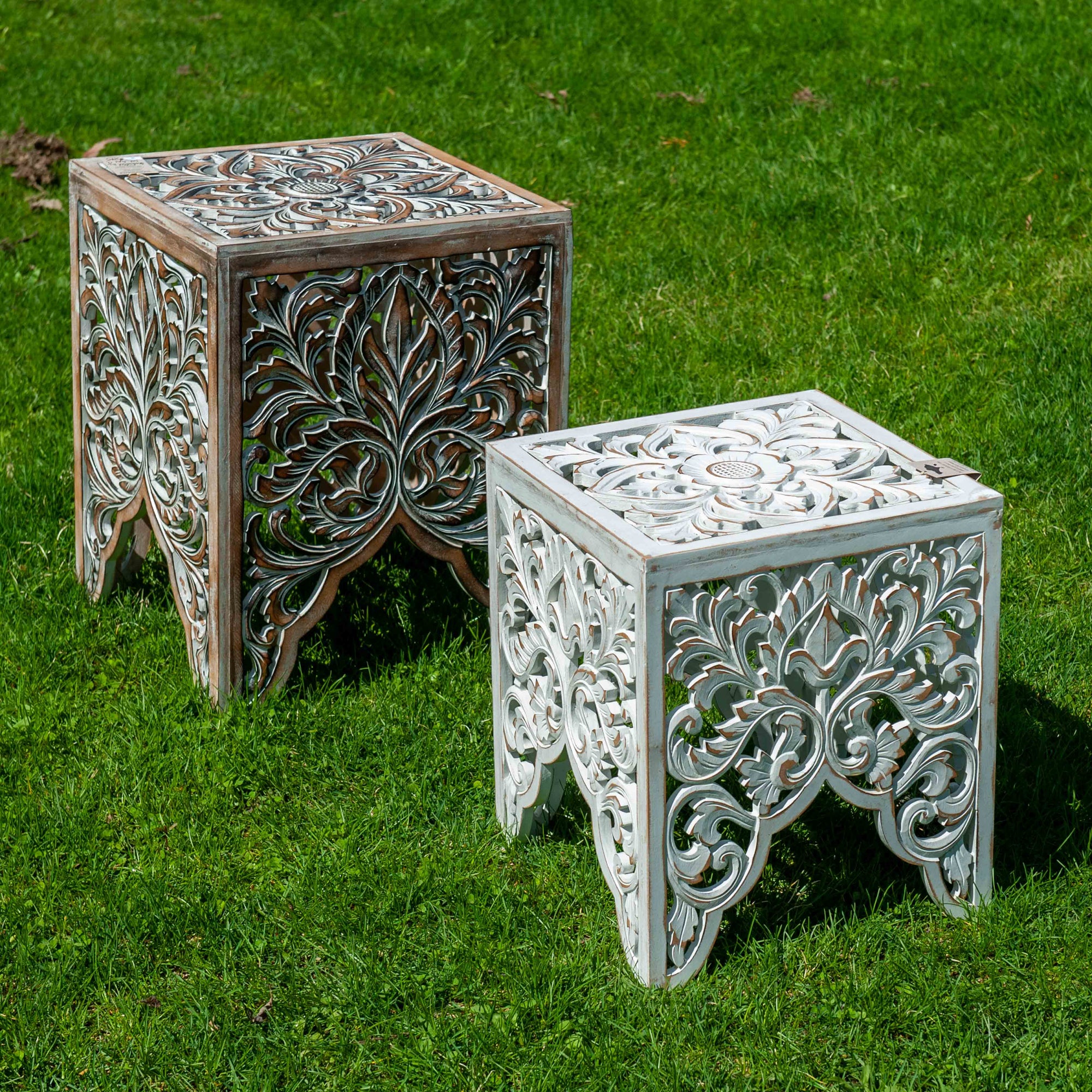 Balinese Ornate Carved Accent Table