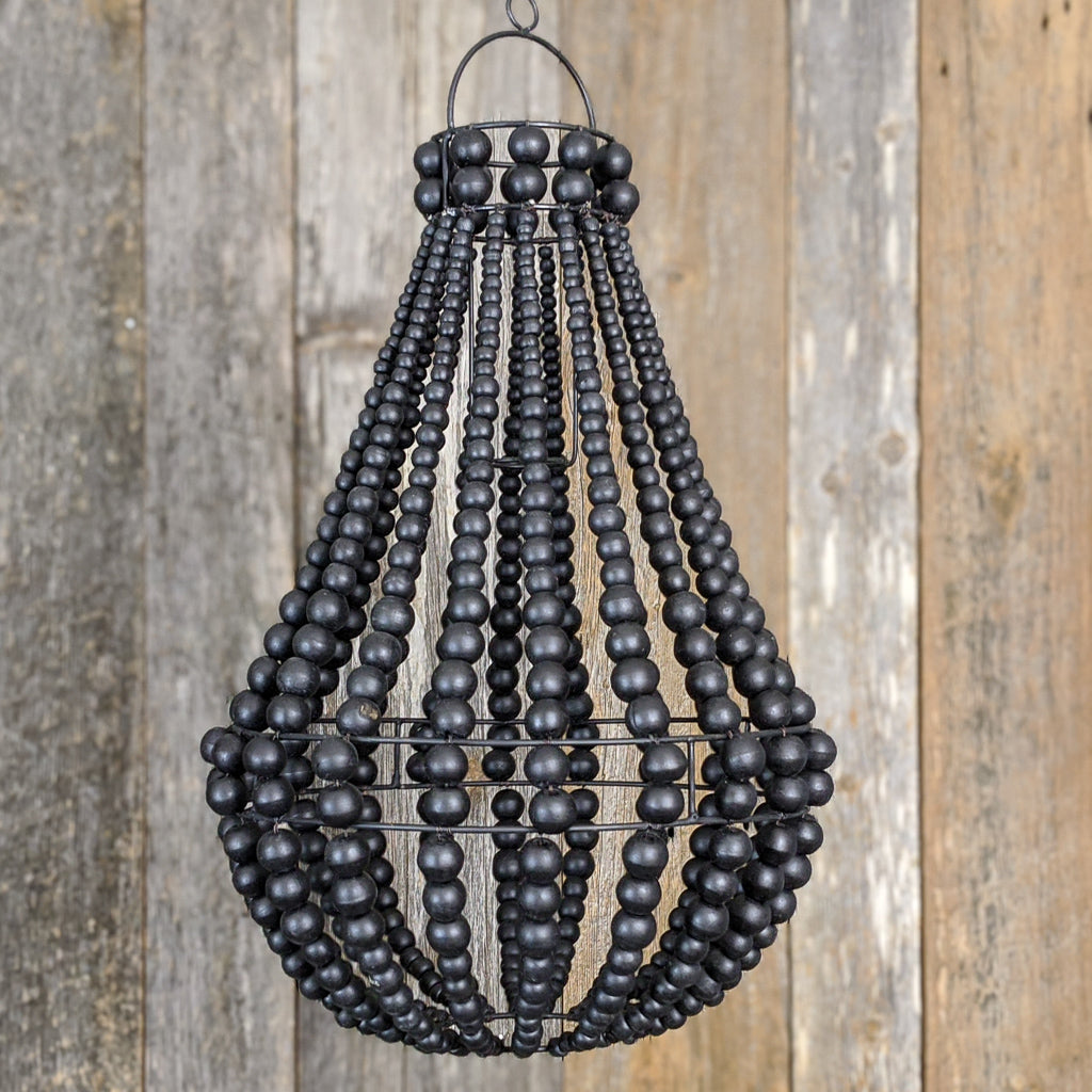 Boho Wood Bead Chandelier - Medium