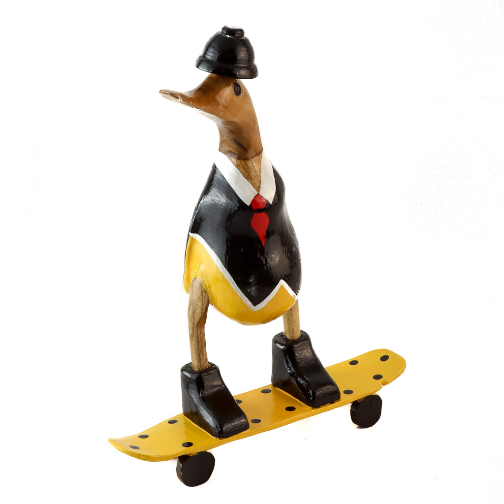 Bamboo Root Duck on Skateboard