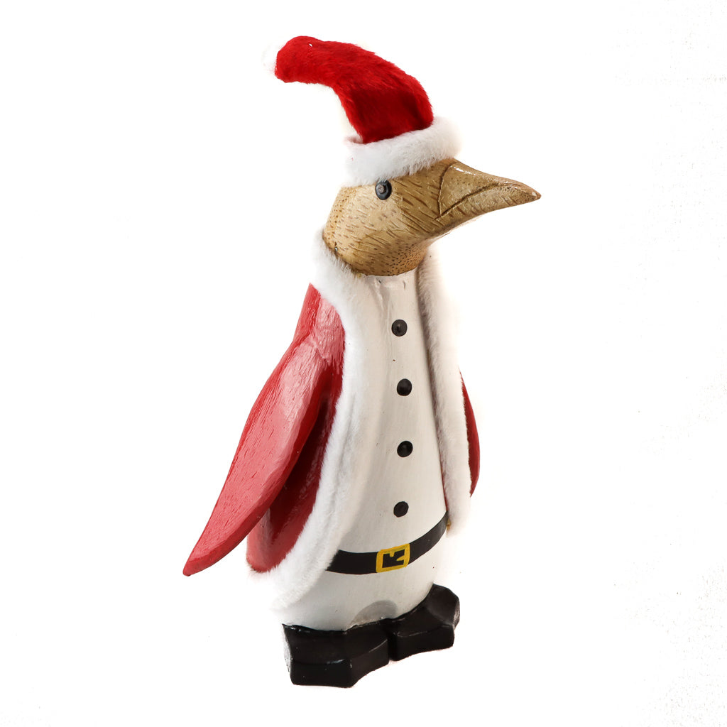Pingouin Père Noël Racine de Bambou
