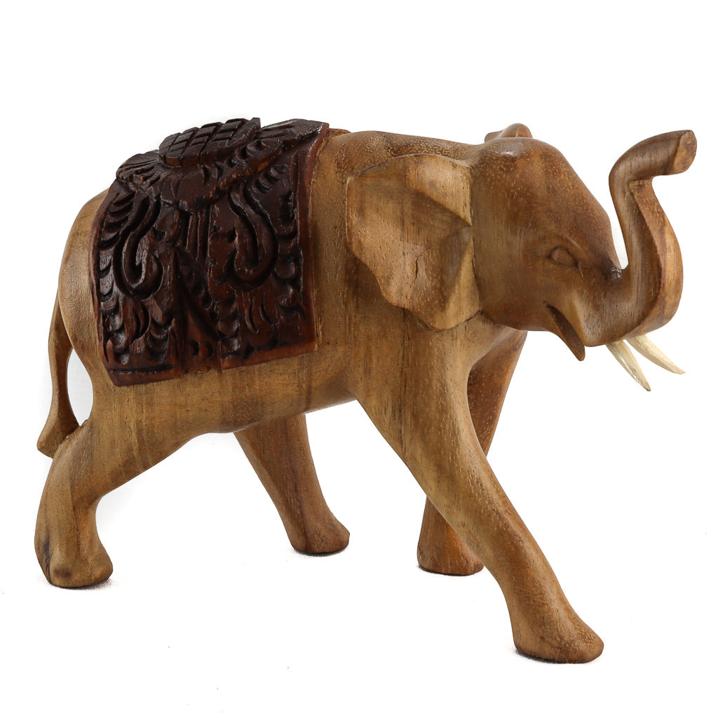 Natural Suar Ornate Elephant - Medium
