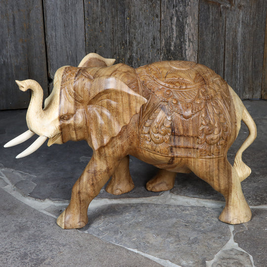 Suar Standing Ornate Elephant - Large