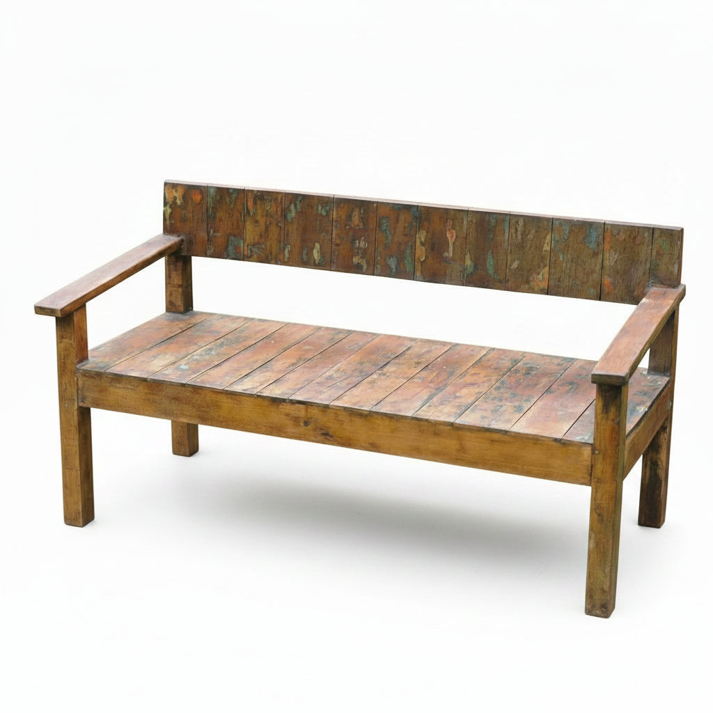 Photo of Long Recycled Wood Bench 