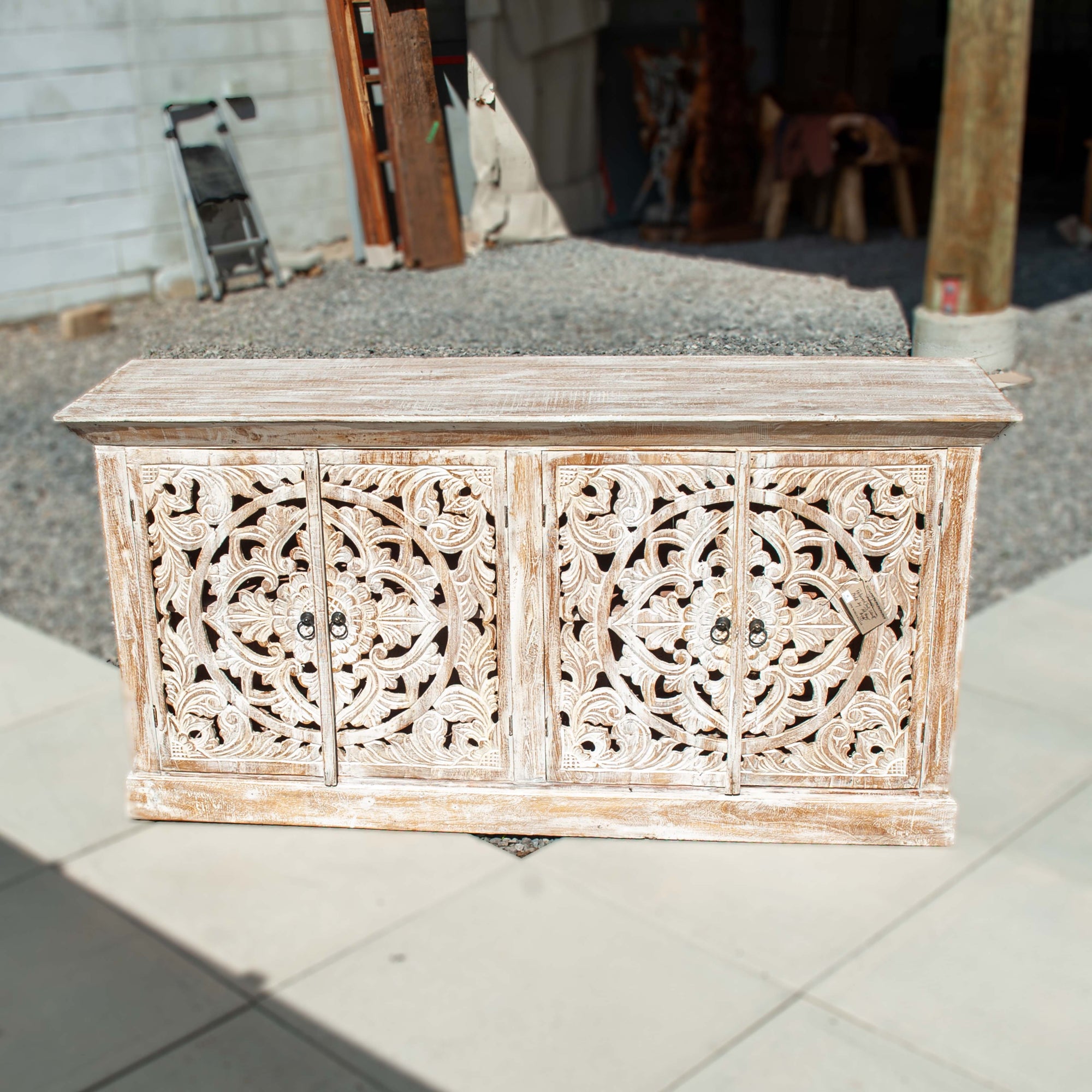 Balinese Ornate Carved Teak Sideboard