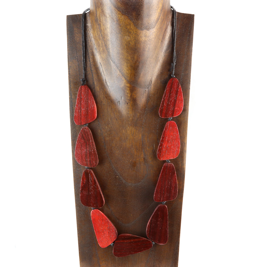 Wooden Legian Necklace - Red