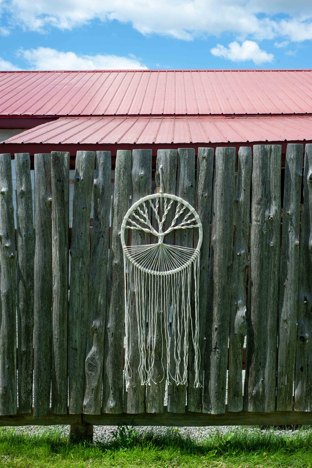 Tenture murale attrape-rêves en macramé - arbre de vie