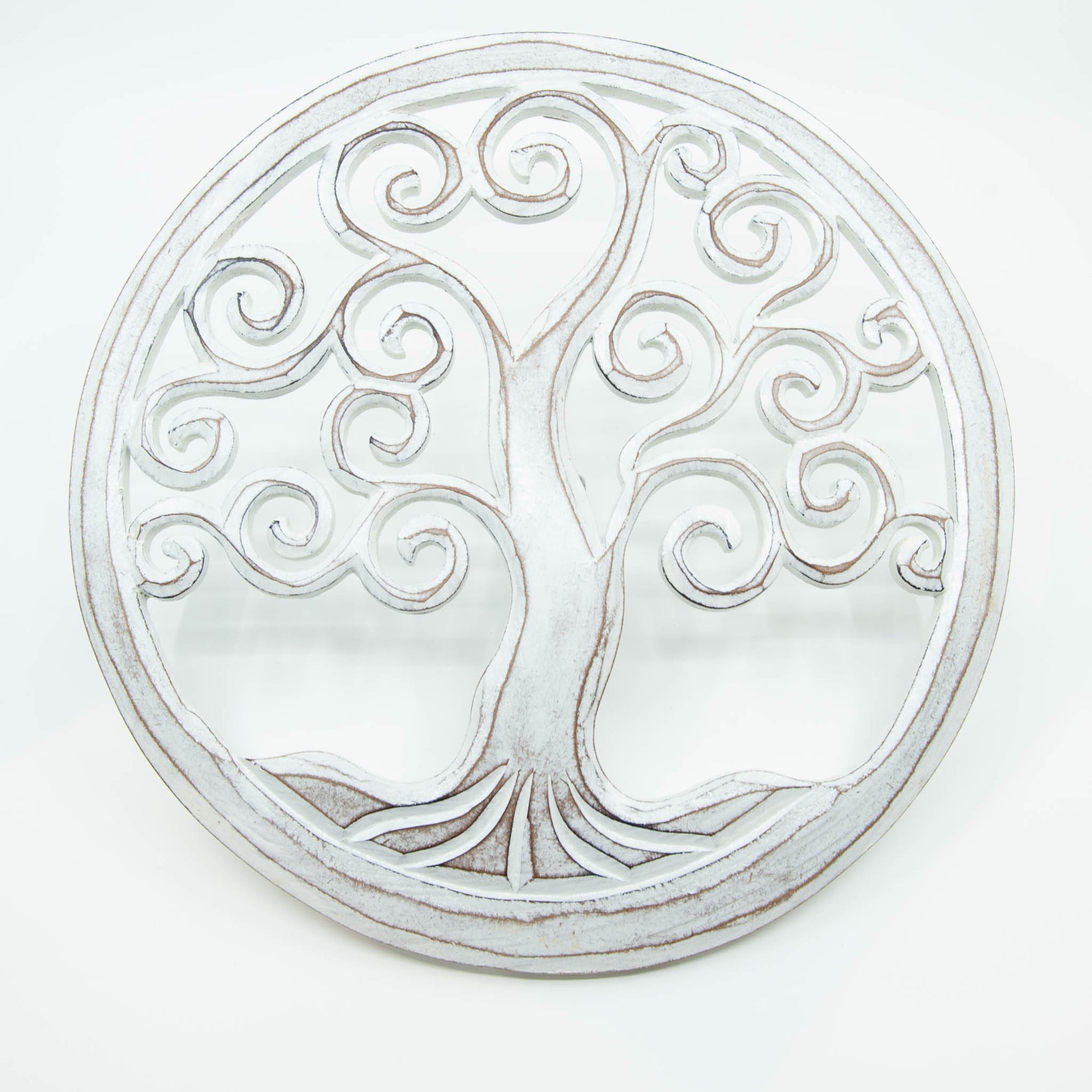 Tree of Life Round Panel - White