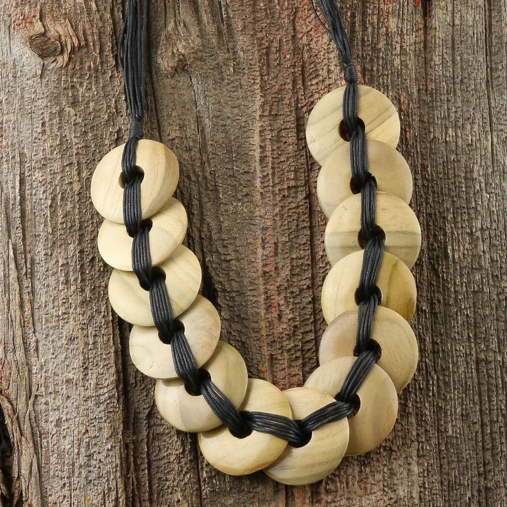 Wooden Circle Necklace- Natural