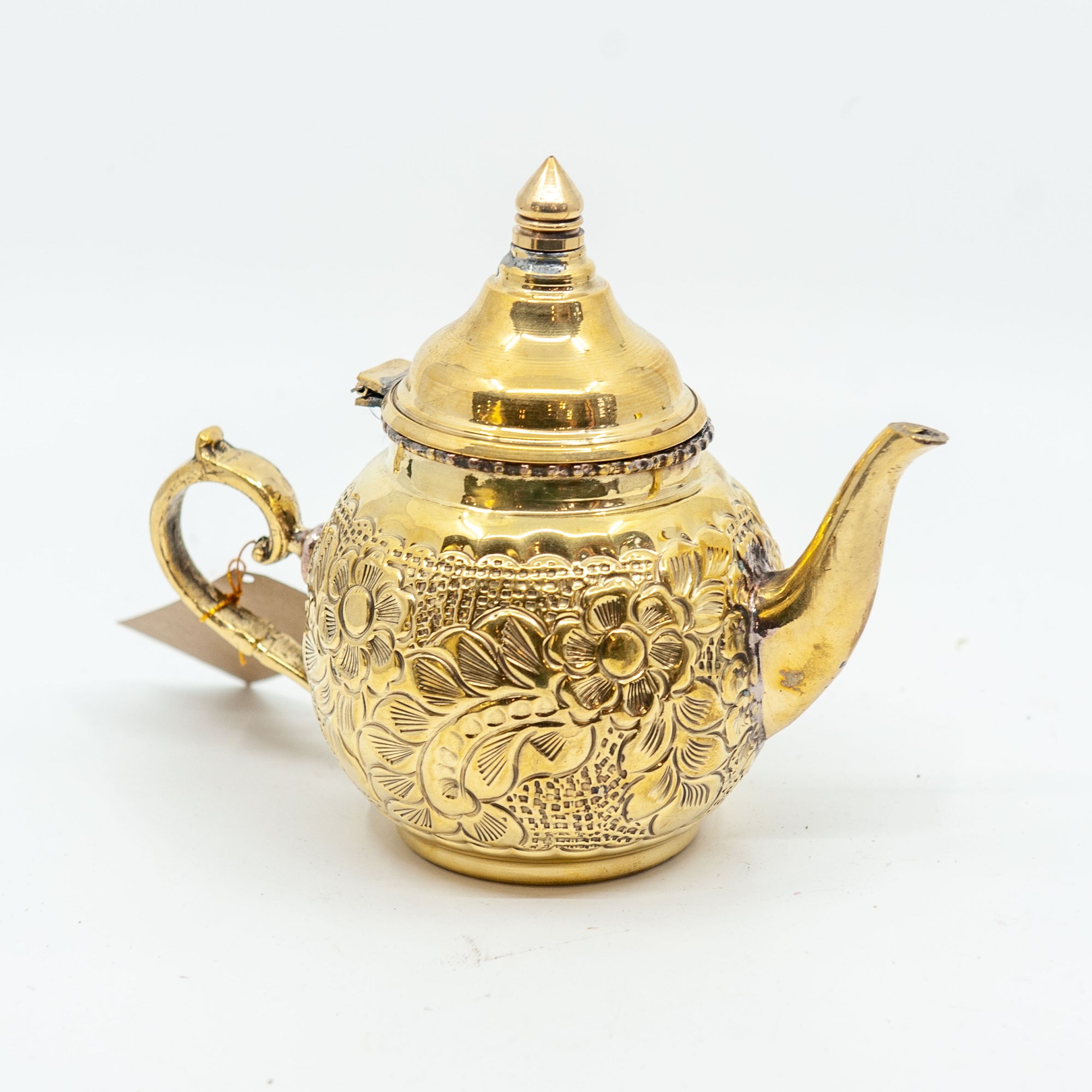 Egyptian Ornate Brass Teapot - Short