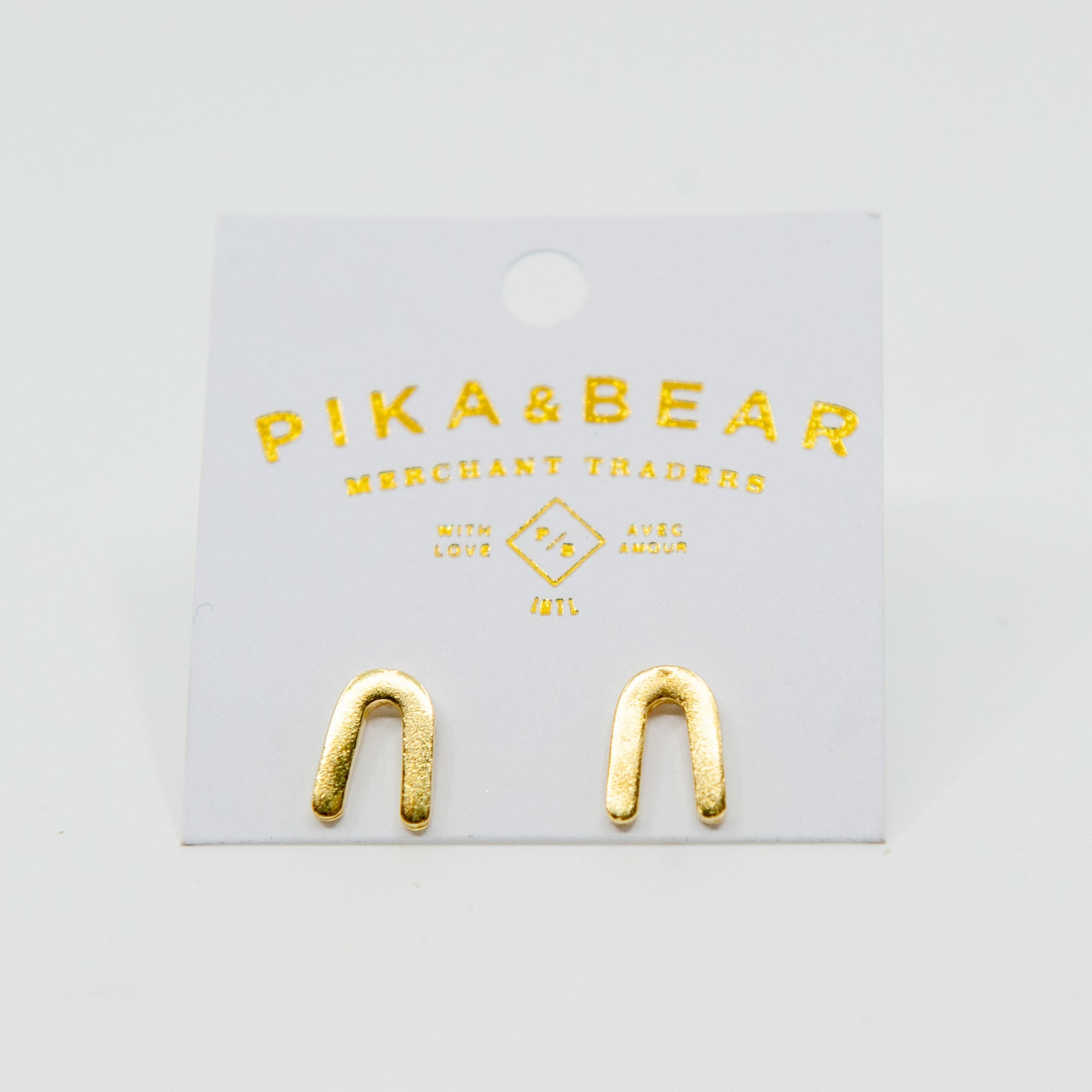 Gold U Shaped Studs