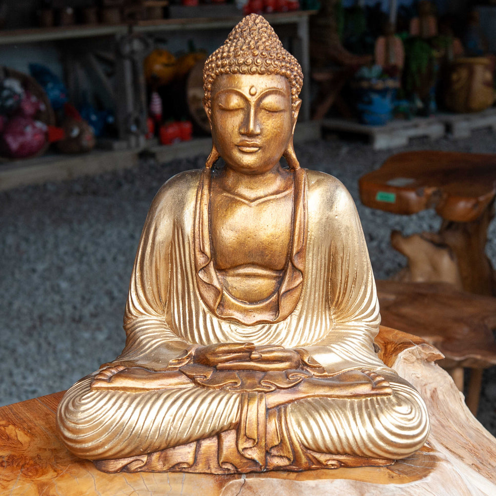 Painted Meditating Buddha - Medium